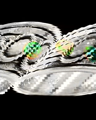 Ag449 - Inel, argint 925, fire opal etiopian, 7.5