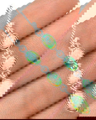 Ag438 - Cercei cu tortite, argint 925, fire opal etiopian