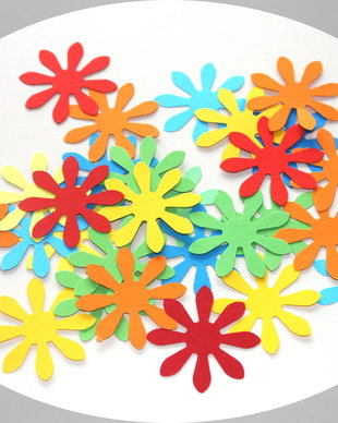 100 floricele  - culori asortate