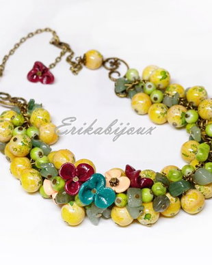 Set colier si cercei-floricele colorate(8)