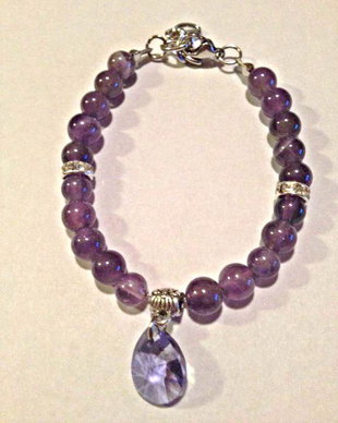 Bratara ametist si lacrima Swarovski