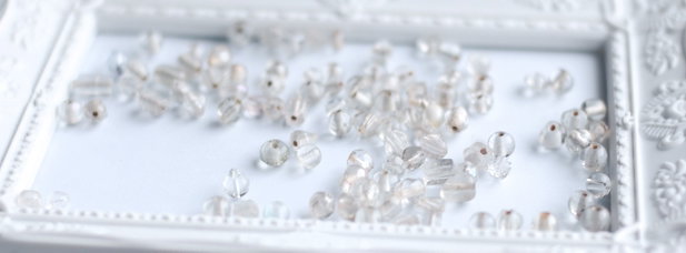 Margelute vintage - 10 buc - { transparente }