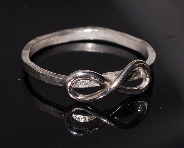 Inel infinit argint, inel simplu, stacking ring