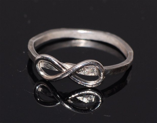 Inel infinit argint, inel simplu, stacking ring