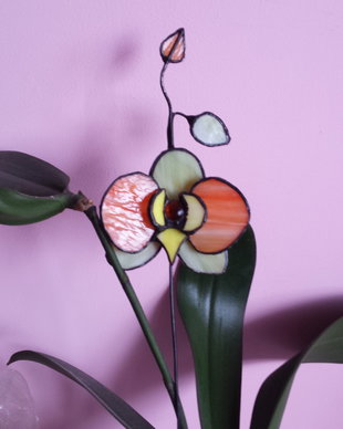 Decoratiune orhidee vitraliu