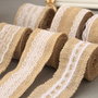 9511 - (2m x 5cm) Banda decorativa, iuta naturala / panza de sac, dantela