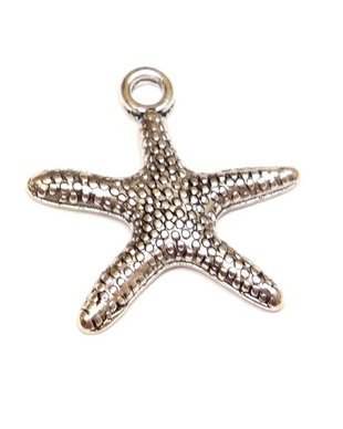 10 x Charm argintiu - stea de mare