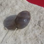 Pandantiv 2 din agata fatetata gri bob orez mare aprox 17.5x28 mm