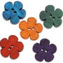 9516 - (50buc) Nasturi din lemn, multicolor, 18x17mm