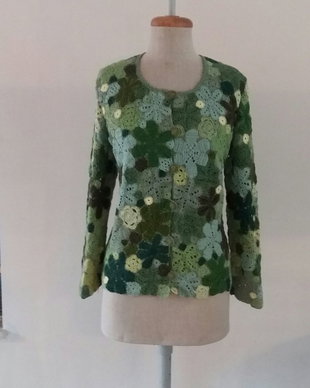 jacheta Hilary verde crosetata manual