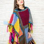 poncho colorat , fff colorat , tricotat ,crosetat si cu franjuri