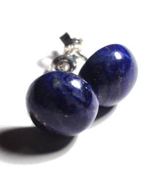 Cercei delicati din Argint 925 si Lapis lazuli rotund - CE346 - cercei albastri, cadou romantic, cercei pietre semipretioase, cercei cu surub, cercei rotunzi