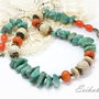 Colier amazonit natural cu coral