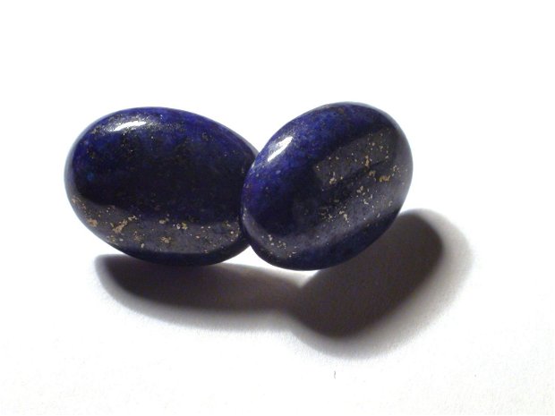 Cercei delicati din Argint 925 si Lapis lazuli oval - CE338 - cercei albastri, cadou romantic, cercei pietre semipretioase, cercei cu surub, cercei ovali