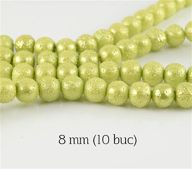 Perle de sticla, 10 buc, 8 mm