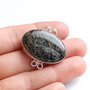Conector cu jasper oceanic in rama argintata