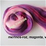 lana merinos-tonuri de roz,violet, magenta-50g