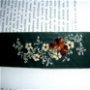 Semn de carte verde inchis cu flori naturale presate,Semn de carte handmade,Semn de carte unicat, Cadou pentru Pasti