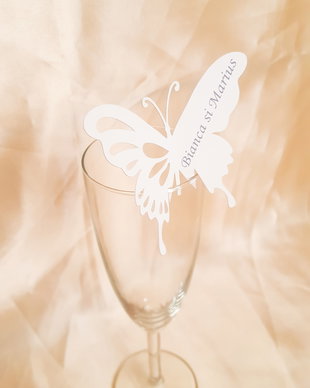 Place card pt pahar fluture