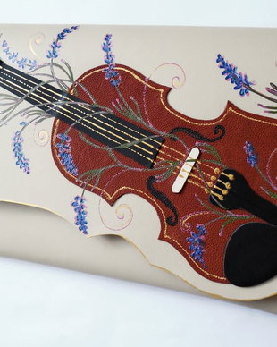 Plic handmade unicat -Violin in Lavender