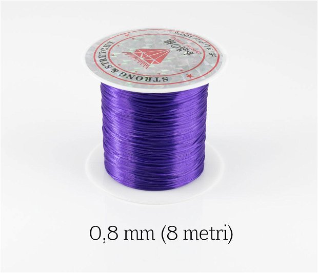 Snur elastic colorat, 0,8 mm, 8 metri