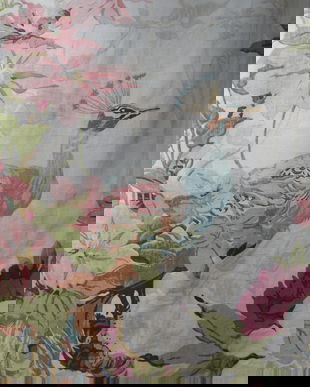 Set 2 draperii cu flori