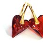Cercei rosii auriti cu Cristale Swarovski inima si argint 925 - CE352a - Cercei casual delicati, cercei eleganti, cercei romantici aurii, cercei inima rosie