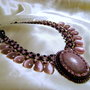 Retinut / Lepidolit, piatra pacii, a ratiunii, a calmului pe care il induce, colier "Dusty purple"