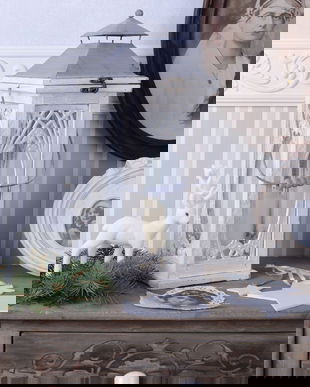 FELINAR DIN LEMN MASIV ALB ANTICHIZAT