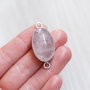 Conector  quartz roz pal in rama argintata