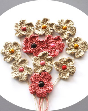 Lot floricele crosetate