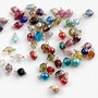 Margelute  iridescente multicolore {10buc} - prinse cu ace decorative aurii cu bila