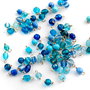 Margelute  Blues  {10buc} - prinse cu ace decorative aurii cu bila