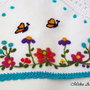 vandut Bandana/ Batic din bumbac cu motiv floral impaslit -