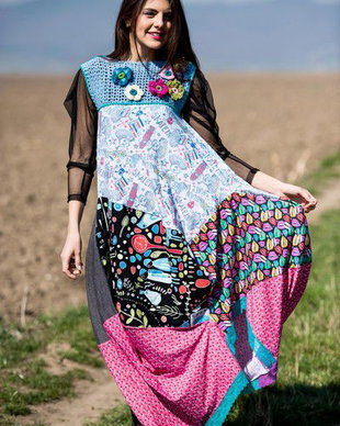 rochie sac foarte colorata