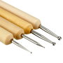 9489 - SET (4buc) Instrument de realizat puncte / punctator, inox, maner lemn