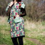 sarafan colorat , chic, verde , cochet