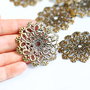 Mandala filigree din tabla bronz antic -  diam. 45 mm