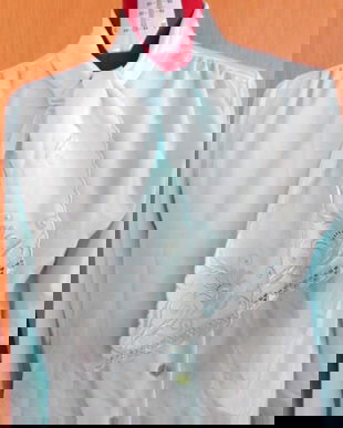 bluza bleu cu esarfa