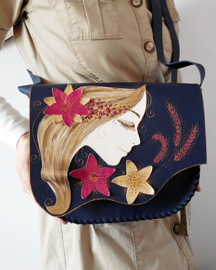 Geanta "Crossbody" handmade unicat- Flower Power