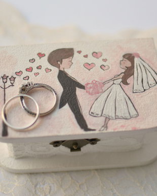 Cutie de verighete mire & mireasa