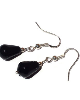 Cercei din Argint 925, Onix negru - CE064 - cadou pentru sotie, cadou elegant, cercei pietre semipretioase, cercei negri picatura