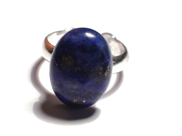 Inel si cercei cu surub din Argint 925 si Lapis lazuli oval - IN338, CE338 - Inel romantic albastru, inel pietre semipretioase, inel reglabil, cercei albastri, set romantic delicat