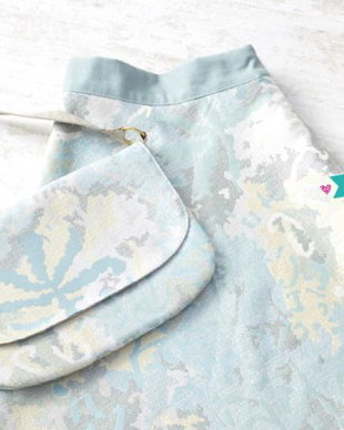 Geanta Brocart Bleu Argintiu