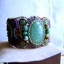 Bratara antica / Podoabe pe viata / bratara statement, pietre semipretioase, cadoul favorit ,bronze- gold bracelet
