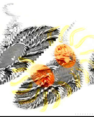 Ag426 - Cercei cu tortite, argint 925, turcoaz portocaliu