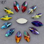 9607 - (60buc) Mix, cabochon, acril multicolor fatetat, efect AB, ochi de cal, 15x7mm