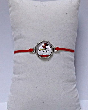 Bratara snur si cabochon Snoopy