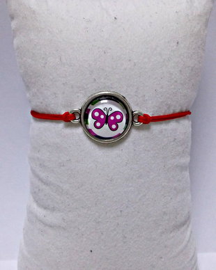 Bratara snur si cabochon Fluture