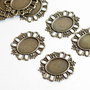 Baza pandant filigree - tabla bronz antic - int. 24 x18 mm